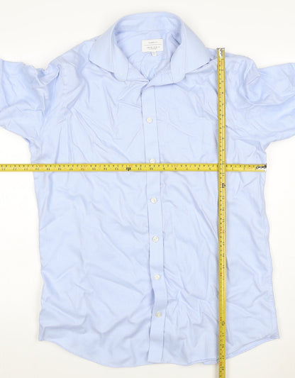 John Lewis Men Blue 16 Tailored Fit Cotton Long Sleeve Shirt
