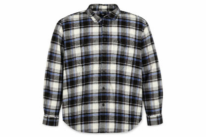 Uniqlo Men's XL Blue Grey Plaid Flannel Button-Up Shirt