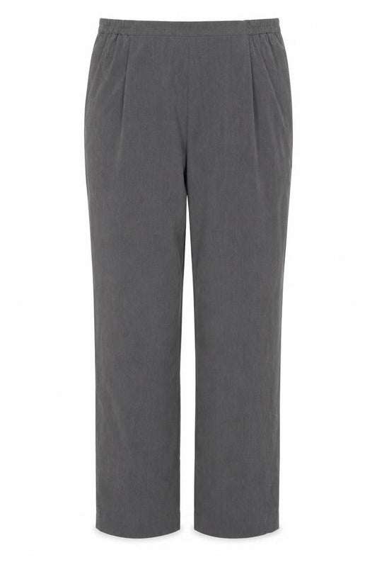 Bassini Women Grey UK 12 Wide Leg Dress Trousers Elastic Waist
