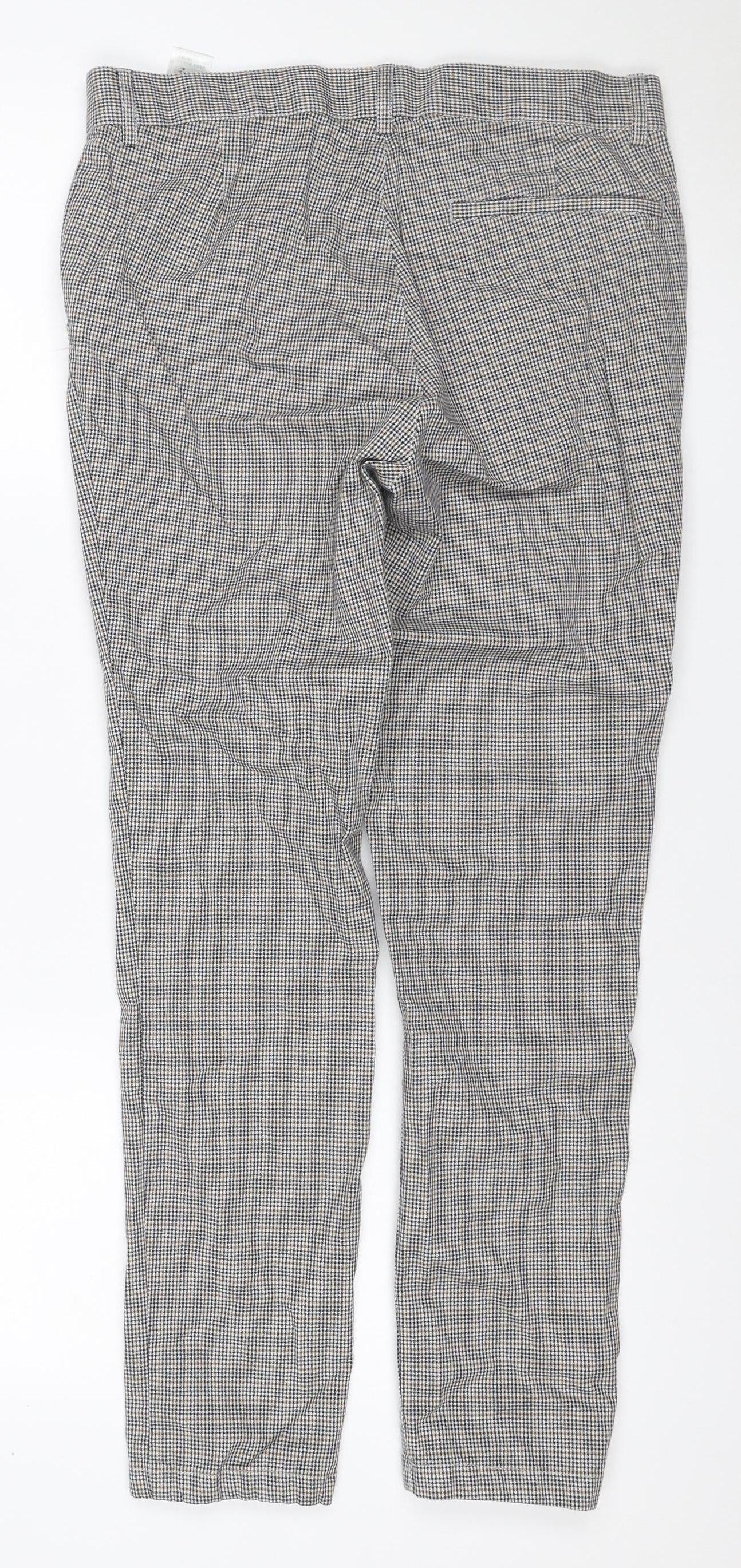 Topman Men’s Grey Check Stretch Skinny Trousers W32 L30