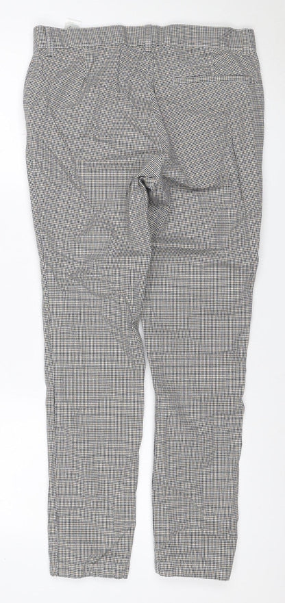 Topman Men’s Grey Check Stretch Skinny Trousers W32 L30