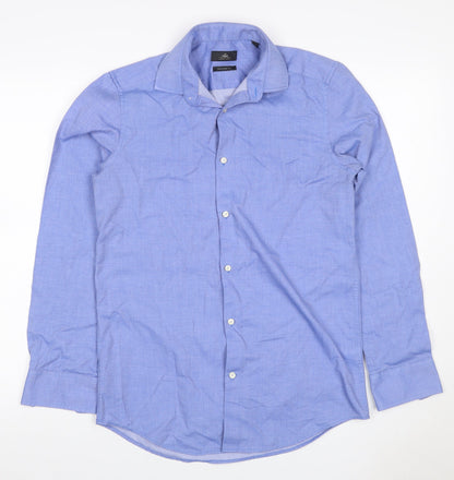 Next Men's Blue 14.5 Regular Fit Long Sleeve Cotton Button-Up Shirt