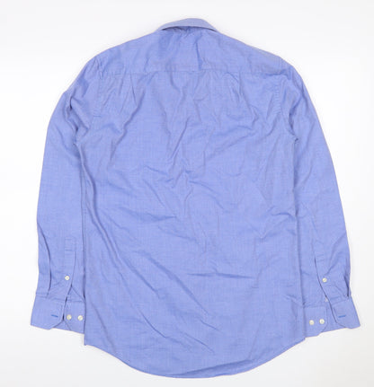 Next Men's Blue 14.5 Regular Fit Long Sleeve Cotton Button-Up Shirt