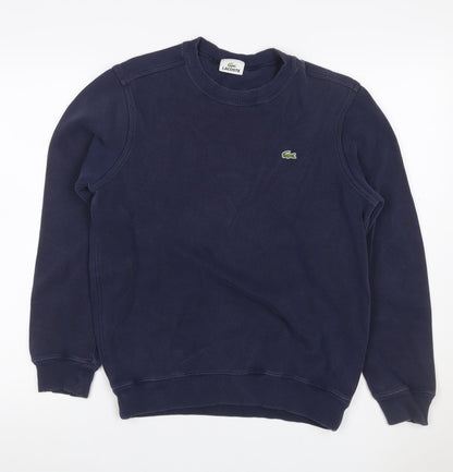 Lacoste Men’s Blue M Crew Neck Logo Pullover Sweatshirt