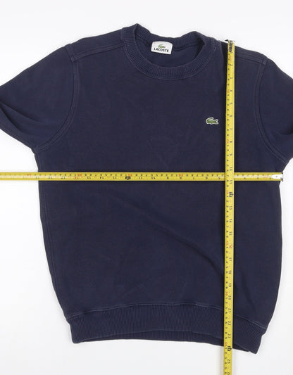 Lacoste Men’s Blue M Crew Neck Logo Pullover Sweatshirt