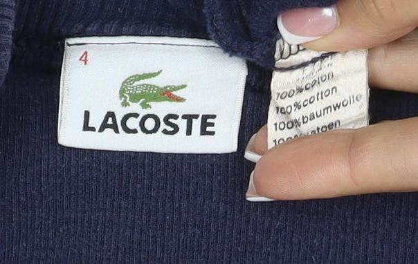 Lacoste Men’s Blue M Crew Neck Logo Pullover Sweatshirt
