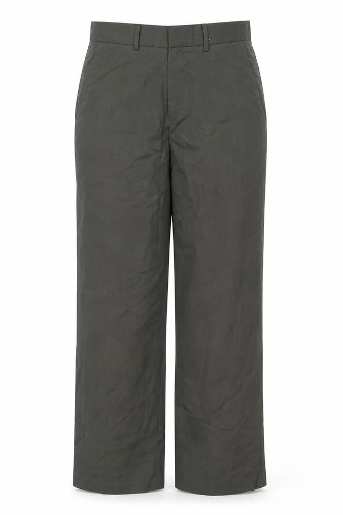 Front view of ASOS Men’s Green 30L Slim Flat Front Formal Trousers