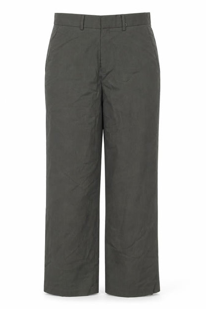 Front view of ASOS Men’s Green 30L Slim Flat Front Formal Trousers