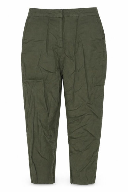 John Lewis & Partners Women’s Green Size 14 Linen Wide-Leg Trousers