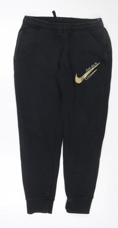 Nike Men’s Black S Jogger Sweatpants Gold Just Do It Drawstring