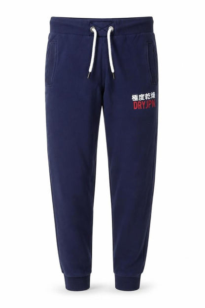 Superdry Men’s Blue S Jogger Sweatpants Logo Drawstring Cotton Blend