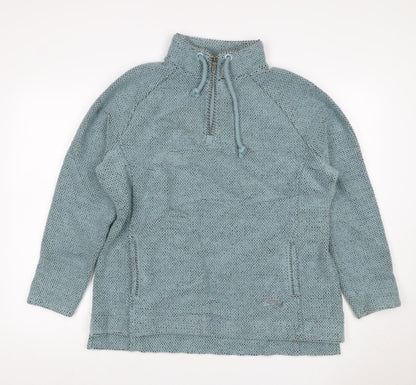 Weird Fish Womens Blue Size 16 1/4 Zip Fleece Sweatshirt Pockets