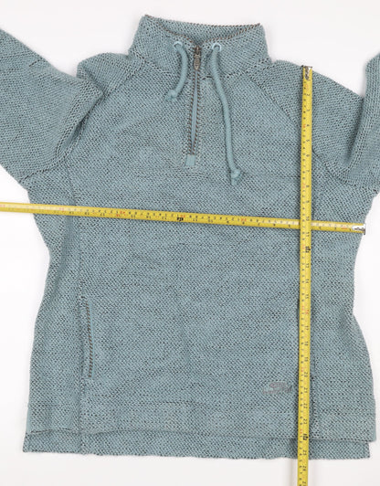 Weird Fish Womens Blue Size 16 1/4 Zip Fleece Sweatshirt Pockets