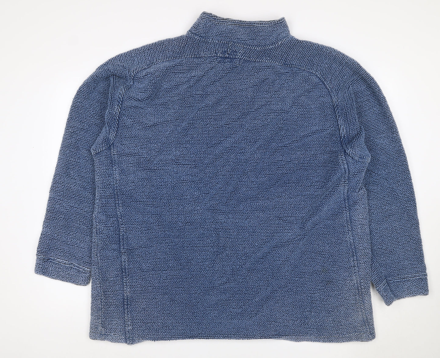 Weird Fish Men's Blue 2XL Mock Neck Knit Pullover Sweatshirt Logo