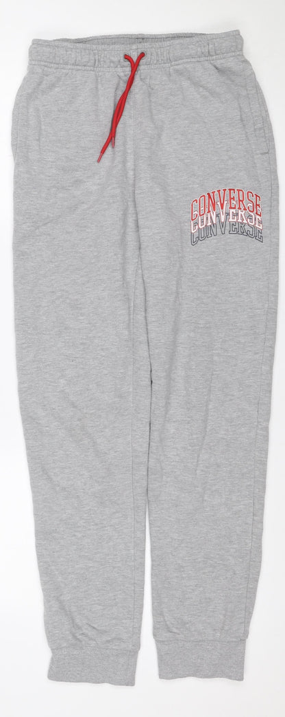 Converse Boys Grey Jogger Sweatpants 14 Years Cotton Blend Drawstring