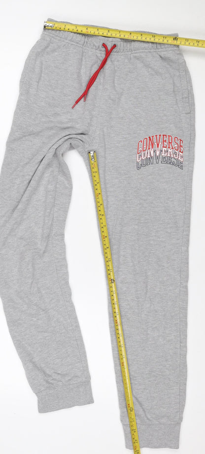 Converse Boys Grey Jogger Sweatpants 14 Years Cotton Blend Drawstring
