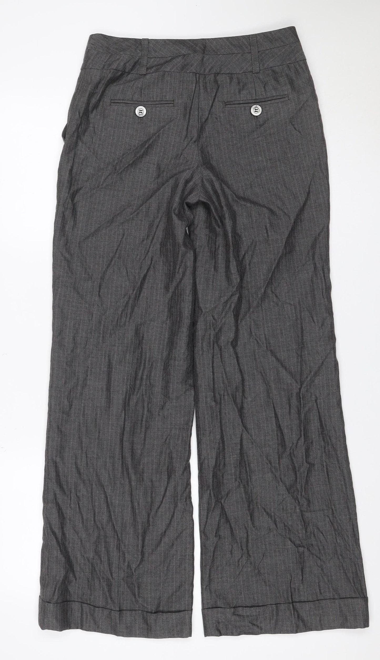 Next Women’s Grey Size 8R Straight Leg Tailored Dress Trousers