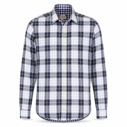Hugo Boss Orange Men’s Blue Grey Check Cotton Shirt Size S