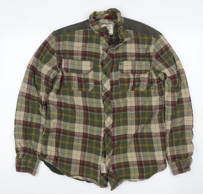 Regatta Men’s Green Plaid Lined Flannel Button-Up Shirt Size L