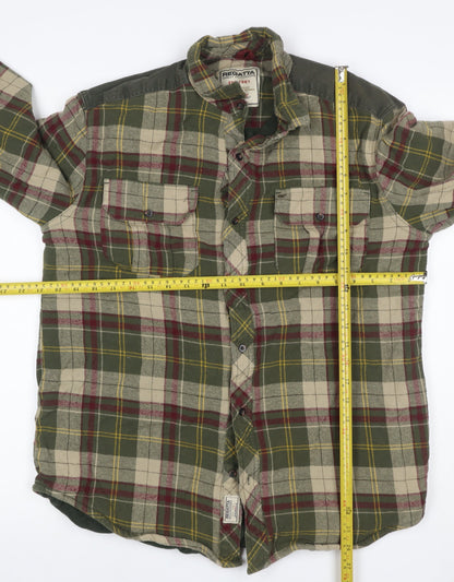 Regatta Men’s Green Plaid Lined Flannel Button-Up Shirt Size L
