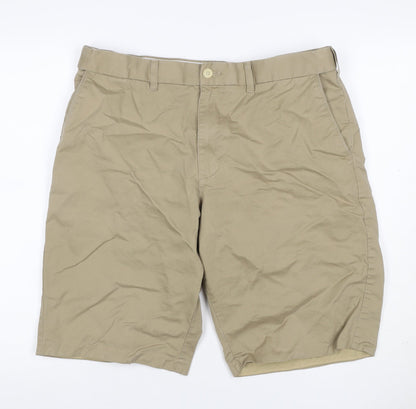 Marks and Spencer Men’s Beige W36 Cotton Chino Shorts Flat Front