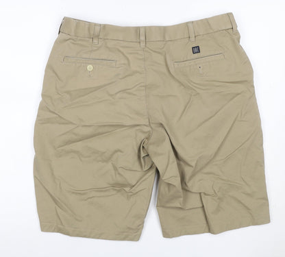 Marks and Spencer Men’s Beige W36 Cotton Chino Shorts Flat Front