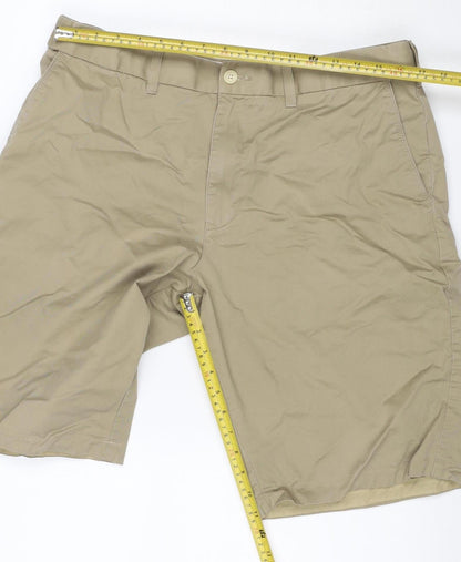 Marks and Spencer Men’s Beige W36 Cotton Chino Shorts Flat Front