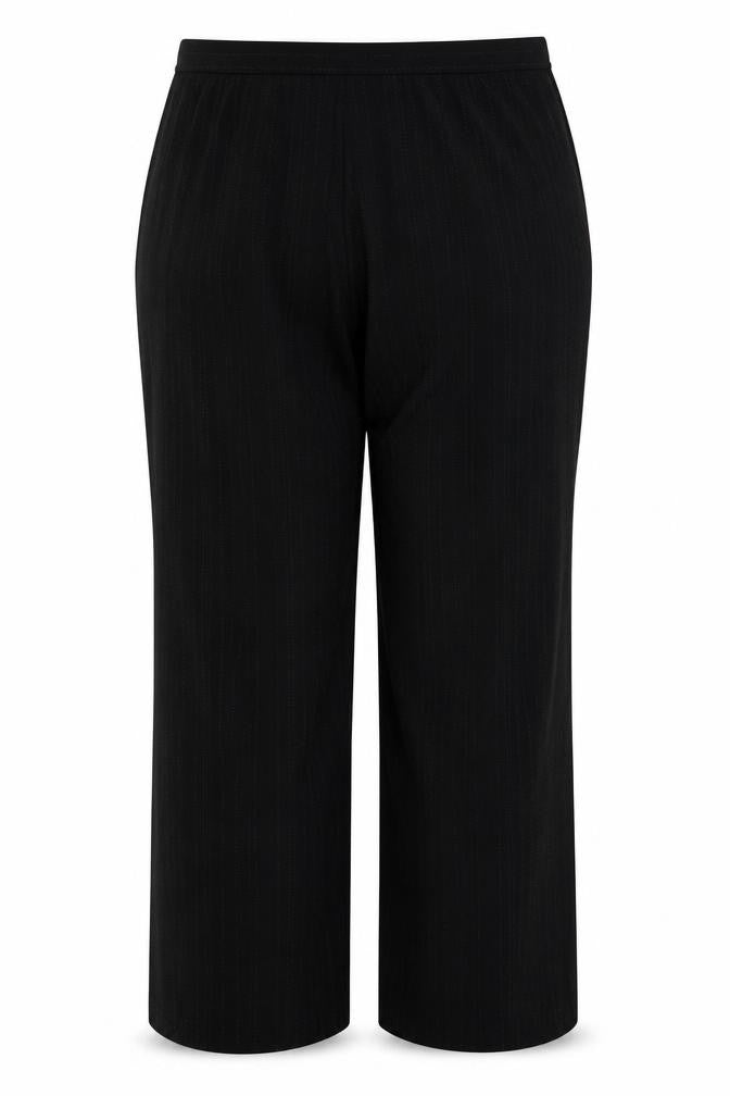 Elizabeth Emanuel Women’s Black Pinstripe Wide-Leg Trousers UK 18
