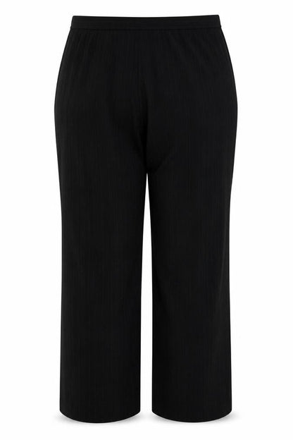 Elizabeth Emanuel Women’s Black Pinstripe Wide-Leg Trousers UK 18