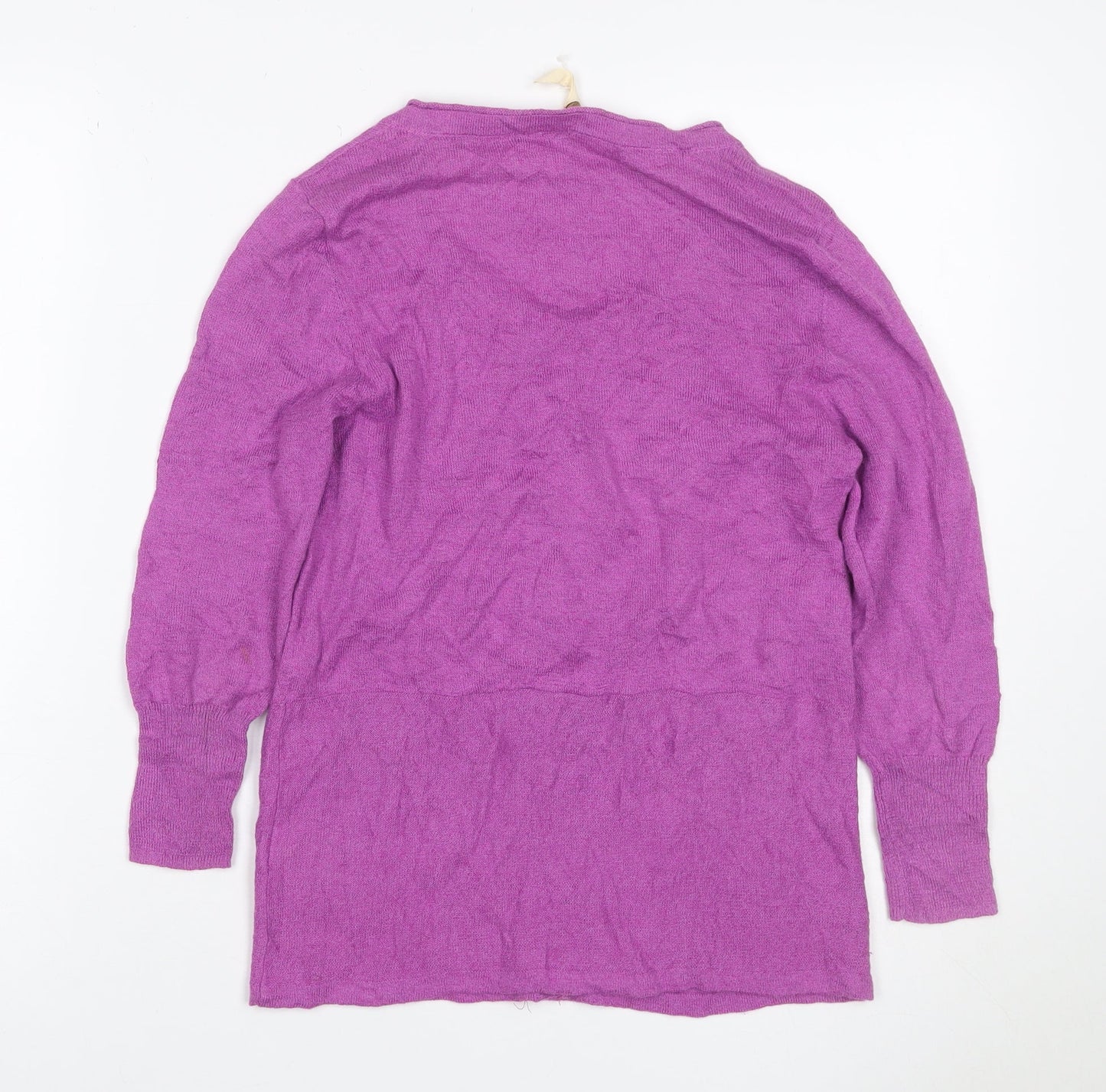 White Stuff Women’s Purple UK 10 Linen Cotton Button Cardigan