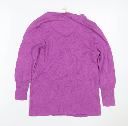 White Stuff Women’s Purple UK 10 Linen Cotton Button Cardigan