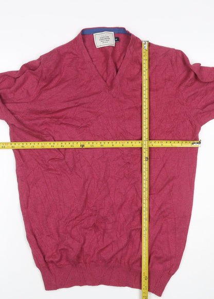 John Lewis Men’s Pink Cotton Cashmere V-Neck Pullover Jumper M