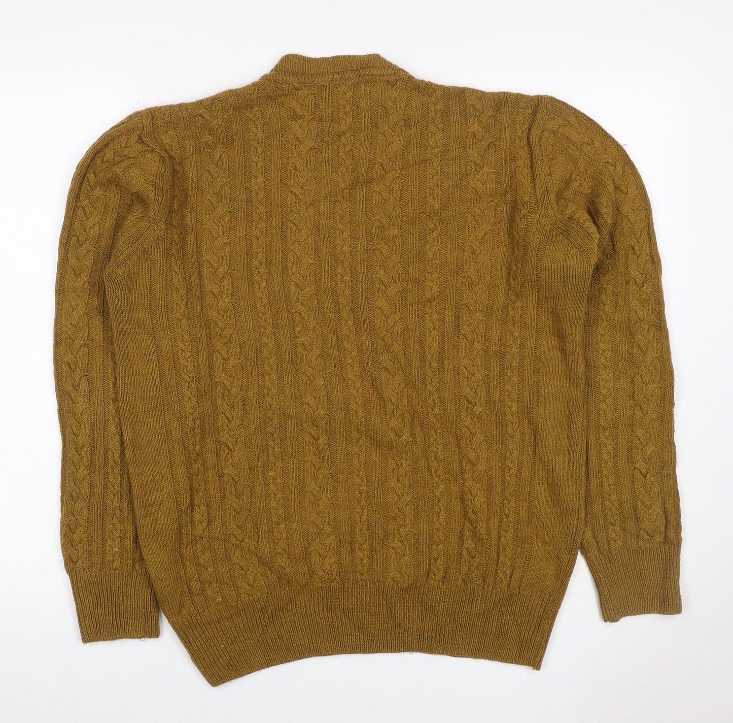 Next Men’s Brown L Cable-Knit Crew Neck Wool Blend Jumper