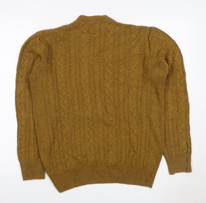 Next Men’s Brown L Cable-Knit Crew Neck Wool Blend Jumper