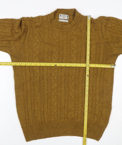 Next Men’s Brown L Cable-Knit Crew Neck Wool Blend Jumper