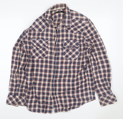 Diesel Men’s M Multicoloured Plaid Flannel Button-Up Shirt