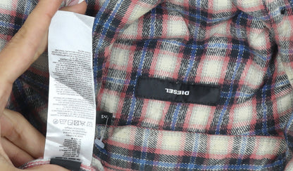 Diesel Men’s M Multicoloured Plaid Flannel Button-Up Shirt