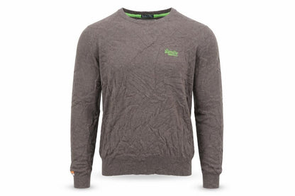 Superdry Men’s Brown M Cashmere Cotton Logo Crew Neck Jumper