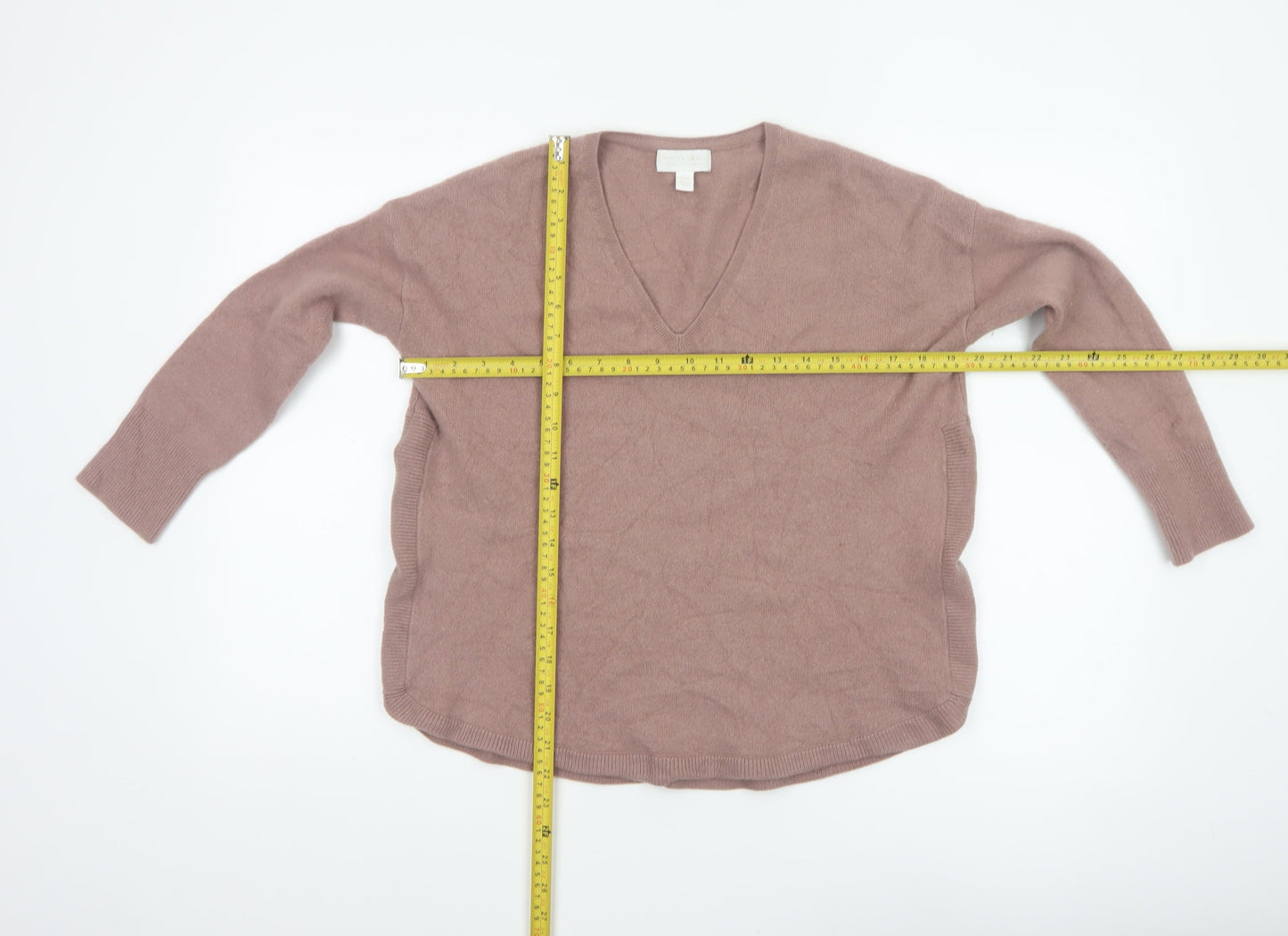 White Label Women’s Beige Cashmere V-Neck Pullover Jumper UK S