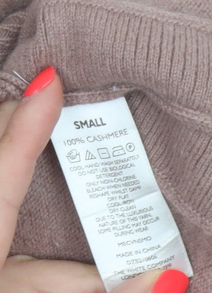 White Label Women’s Beige Cashmere V-Neck Pullover Jumper UK S