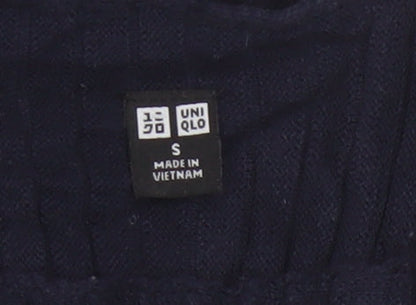 Uniqlo Women Blue S Rib Knit Cotton Jumper Dress Cap Sleeve
