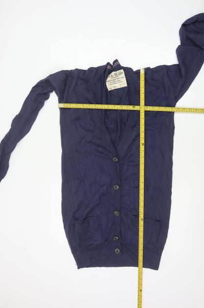 Jack Wills Women’s Blue Size 14 Cotton V-Neck Button Cardigan
