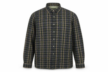 Champion Men's Green Check Lined Long Sleeve Button-Up Shirt M