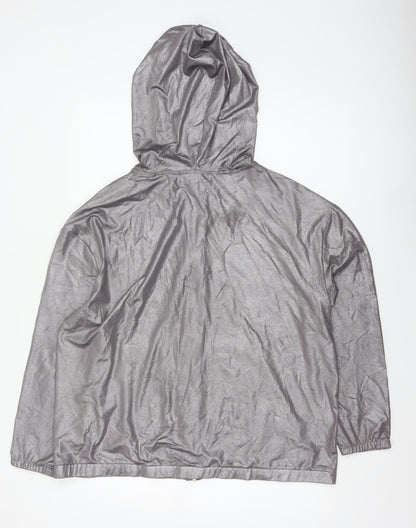 H&M Coachella Women’s Grey Metallic Full Zip Hooded Hoodie L