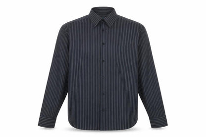 Marks & Spencer Men Blue 42 Pinstripe Pure Cotton Easy Iron Shirt