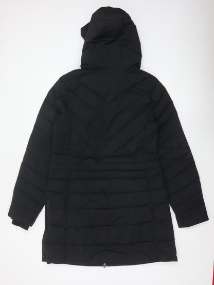 Goodmove Women’s Black UK 14 Long Hooded Puffer Jacket Quilted