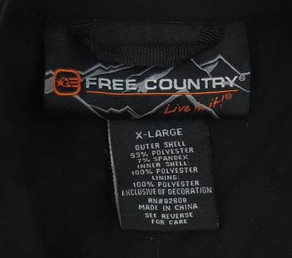 Free Country Men’s Black XL Softshell Full Zip Outdoor Jacket
