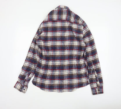 Lakeland Men’s M Blue Plaid Flannel Cotton Blend Long Sleeve Shirt