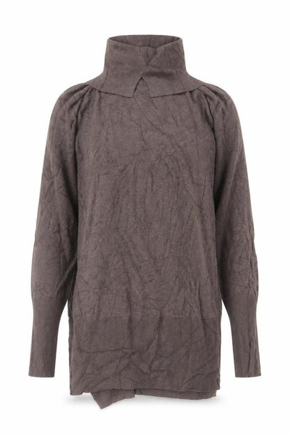 Modern Rarity Women’s Brown M Cowl Neck Cotton Blend Knit Jumper