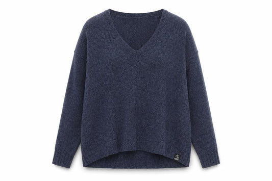 Superdry Unisex Blue S V-Neck Varsity Logo Knit Pullover Jumper